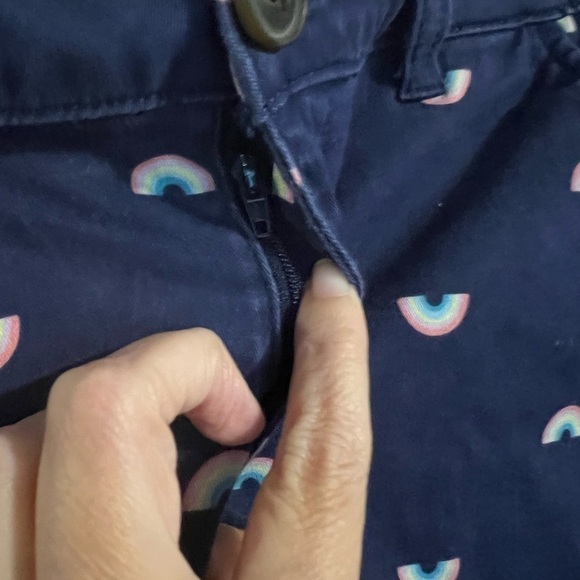 So Juniors Navy Blue Rainbows Stretch Cotton Blend Cuffed Mid Rise Size 3 Shorts - Picture 3 of 5